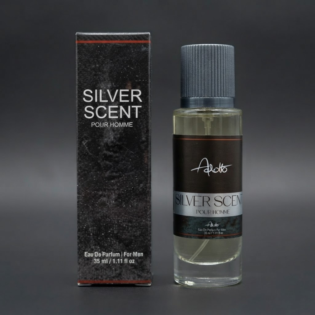 عطرجیبی مردانه مدل سیلور سنت (silver scent) حجم 35 میلی لیتر آدولفو